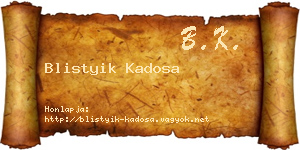 Blistyik Kadosa névjegykártya